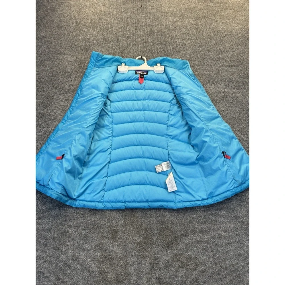 Patagonia Girls Size Large 12 Down Vest Blue Puffer Full Zip